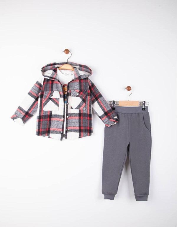 Favo Kids Oduncu Gömlek Takım Bordo 3 Yaş - Image 1