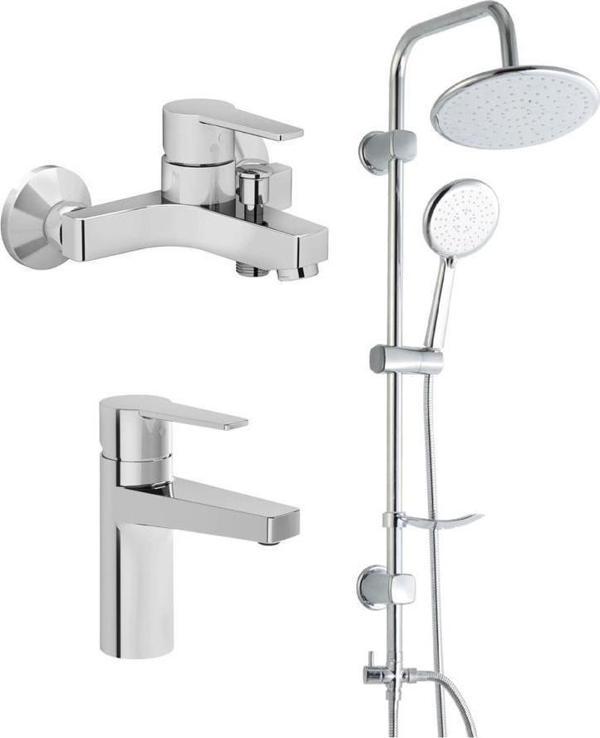 Artema Nora S Banyo Bataryası + Lavabo Bataryası + Duxxa Bolero Tepe Duş Seti - Image 1