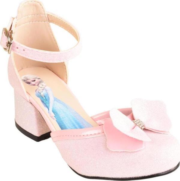 Ellaboni Frozen Elsa Kız Çocuk Parlak Simli Topuklu Abiye Ayakkabı - Image 1