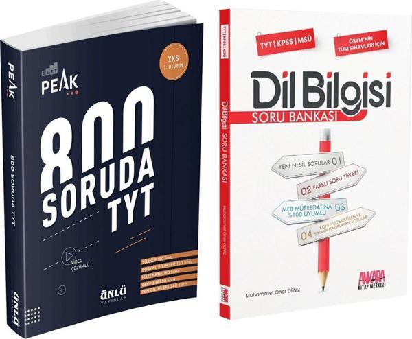 Ünlü Yayıncılık TYT 800 Soruda Best Peak ve AKM Dil Bilgisi Soru Bankası Seti 2 Kitap - Ünlü Yayınları - Image 1