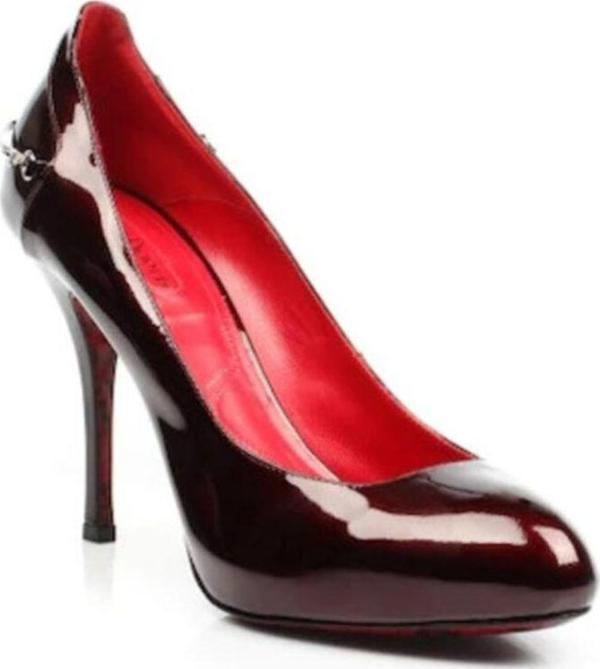 Cesare Paciotti 243490 Ruby Bordo Parlak Deri Topuklu Kadın Ayakkabı - Image 1