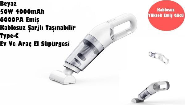 Araç süpürgesi kablosuz yüksek emiş güçlü El süpürgesi Type-C Ev Araba Süpürge - Image 1