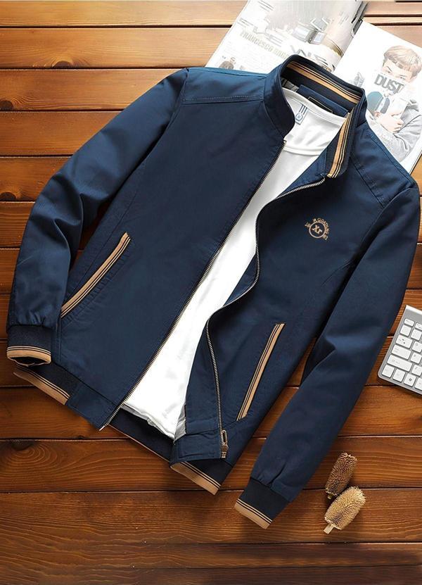 İxir Nakış Armalı Mevsimlik Erkek Mont & Ceket Lacivert - Image 1