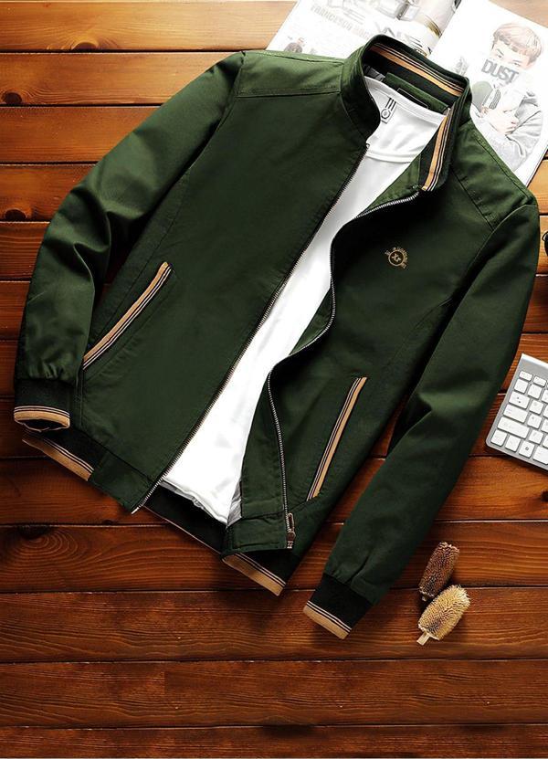 İxir Nakış Armalı Mevsimlik Erkek Mont & Ceket Haki Yeşil - Image 1