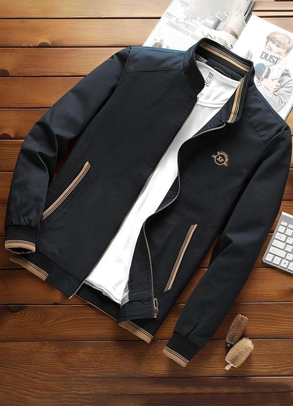 İxir Nakış Armalı Mevsimlik Erkek Mont & Ceket Siyah - Image 1