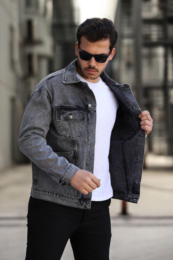 İxir 4 Cepli Erkek Kot Ceket Siyah - Image 1