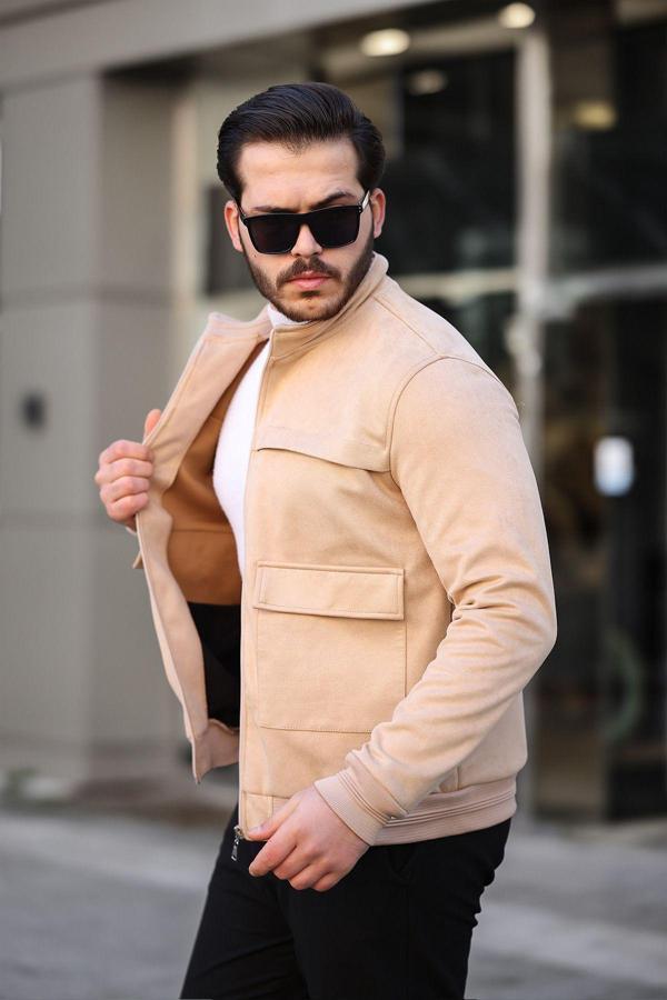 İxir Torba Cepli Nubuk Mevsimlik Erkek Mont & Ceket Camel - Image 1