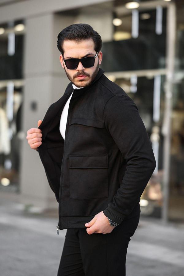 İxir Torba Cepli Nubuk Mevsimlik Erkek Mont & Ceket Siyah - Image 1