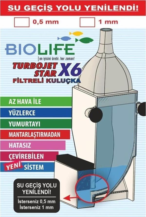 Biolife Turbojet 1 mm Star X6 Filtreli Kuluçka  - Image 1