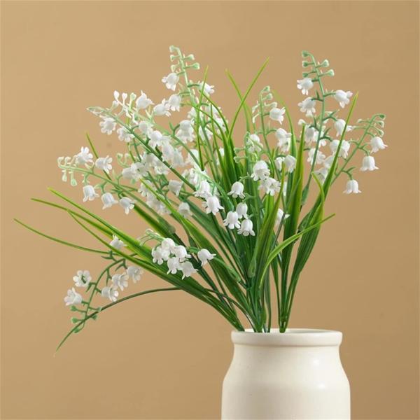 Yapay Çiçek Müge Çiçeği Sazlı Beyaz Çan Çiçeği Lily Of The Valley Demet - Image 1