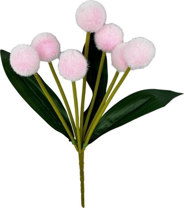 Yapay Çiçek Pembe Pompon Çiçeği Dekoratif Yapay Çiçek 30*20cm - Image 1