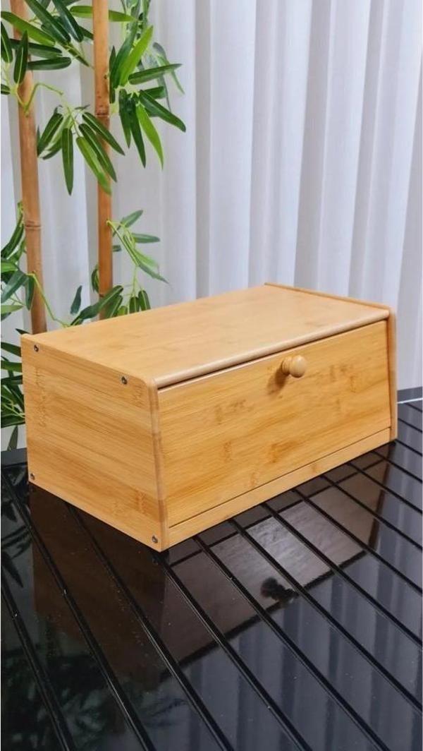 Bambu Ekmek Dolabı Kapaklı Ekmek Kutusu 7236 - Image 1