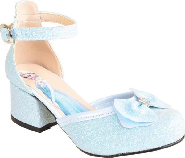 Ellaboni Frozen Elsa Kız Çocuk Parlak Simli Topuklu Abiye Ayakkabı - Image 1