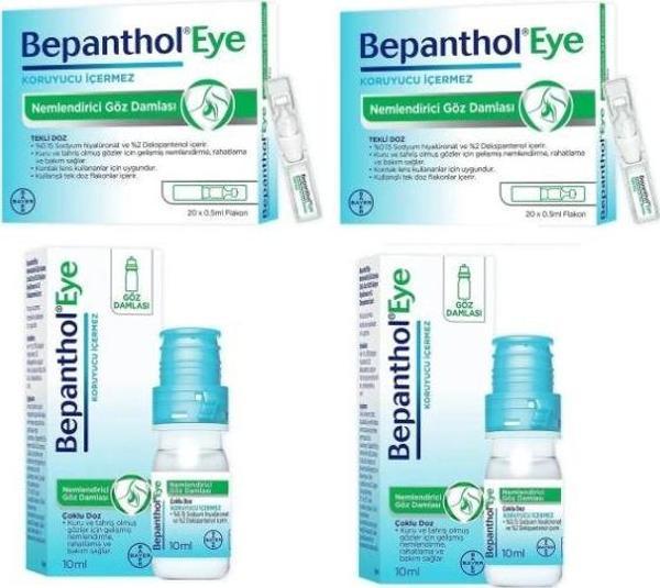 Bepanthol Eye Göz Damlası 10 ml 2 Adet + Eye Göz Damlası 0,5 Ml X 20 Flakon 2 Adet - Image 1