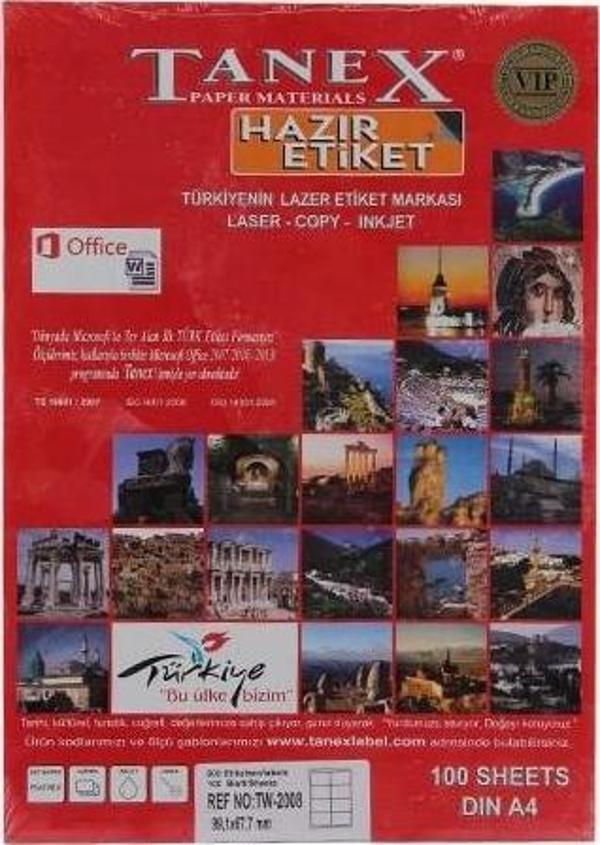 Tanex Tw-2008 99 x 67 Mm Etiket - Image 1