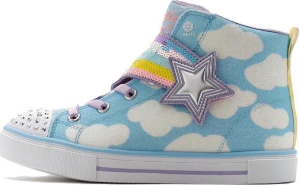 Skechers Twinkle Toes Shootıng Star Brıghts Sneaker Bantlı Lastik Bağcıklı Işıklı Mavi Kız Çocuk Ayakkabı - Image 1