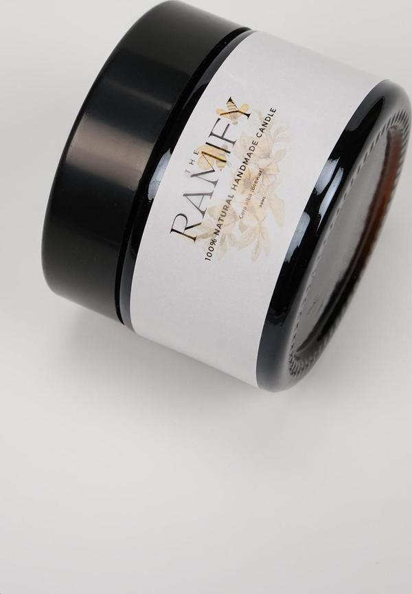 %100 Doğal El Yapımı Amber Cam Kavanoz Balmumu Mum (5cmx5cm) - Image 1