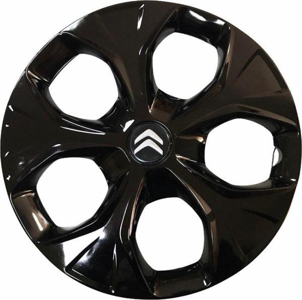 Nkt Group Citroen C-Elysee Uyumlu 15 Inç Piano Black Siyah Jant Kapağı 4 Adet - Image 1