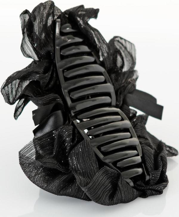 Fiyonk Model Zirkon Taşlı Tüllü Şık Mandal Saç Tokası - Image 1