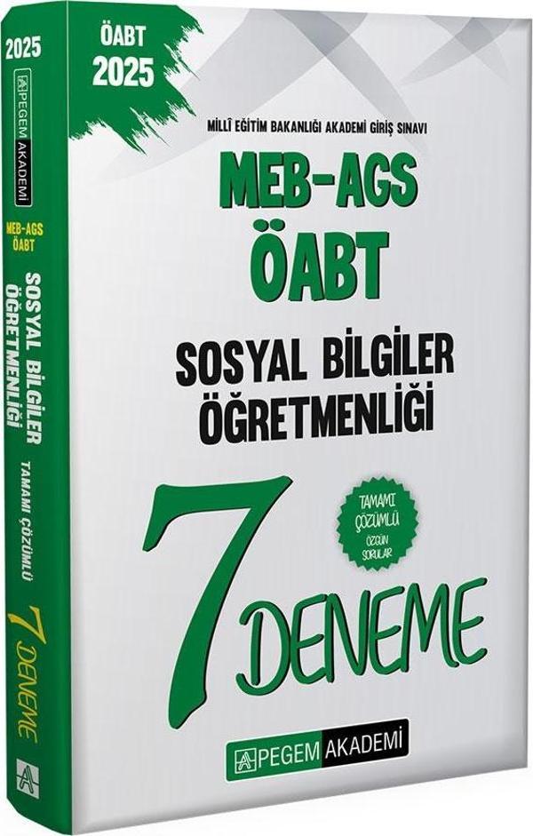 2025 MEB-AGS-ÖABT Sosyal Bilgiler Öğretmenliği Tamamı Çözümlü 7 Deneme - Pegem Akademi Yayıncılık - Image 1