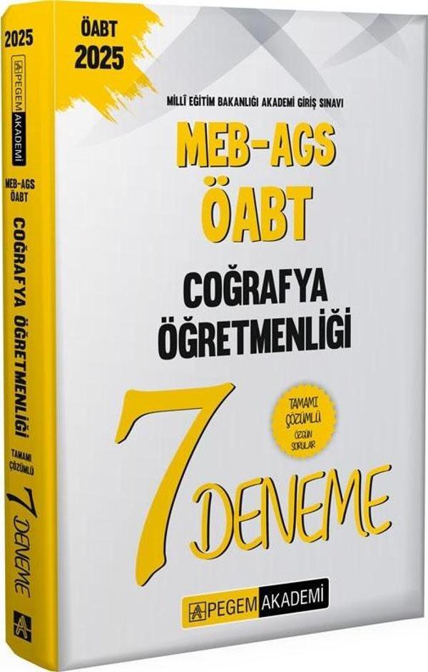 2025 MEB-AGS-ÖABT Coğrafya Öğretmenliği Tamamı Çözümlü 7 Deneme - Pegem Akademi Yayıncılık - Image 1