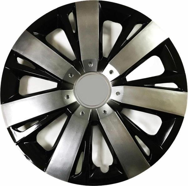 Nkt Group Fiat Punto Uyumlu 15 Inç Piano Black Siyah Beyaz Renkli Jant Kapağı 4 Adet - Image 1