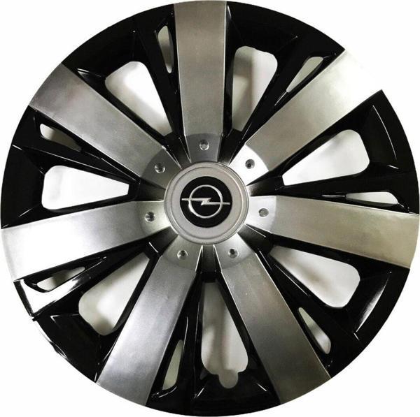 Nkt Group Opel Meriva Uyumlu 15 Inç Piano Black Siyah Beyaz Renkli Jant Kapağı 4 Adet - Image 1