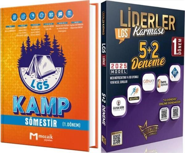 Mozaik Yayınları 8. Sınıf LGS Kamp Sömestır 1. Dönem ve Liderler 1.Dönem 5+2 Deneme Seti 2 Kitap - Mozaik Yayınları - Image 1
