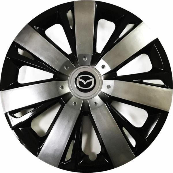 Nkt Group Mazda Mazda5 Uyumlu 15 Inç Piano Black Siyah Beyaz Renkli Jant Kapağı 4 Adet - Image 1