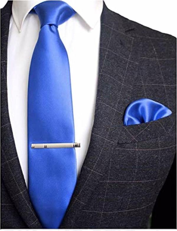 Erkek Düz Renk Kravat Ve Mendil Set Erkek Kravat - Image 1