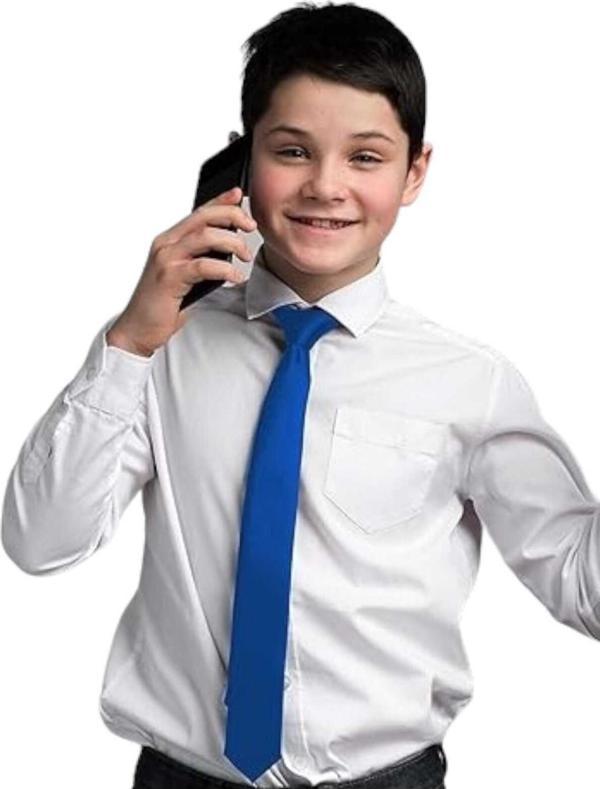 Erkek Çocuk 5 - 10 Yaş Lastikli Saten Kravat - Image 1