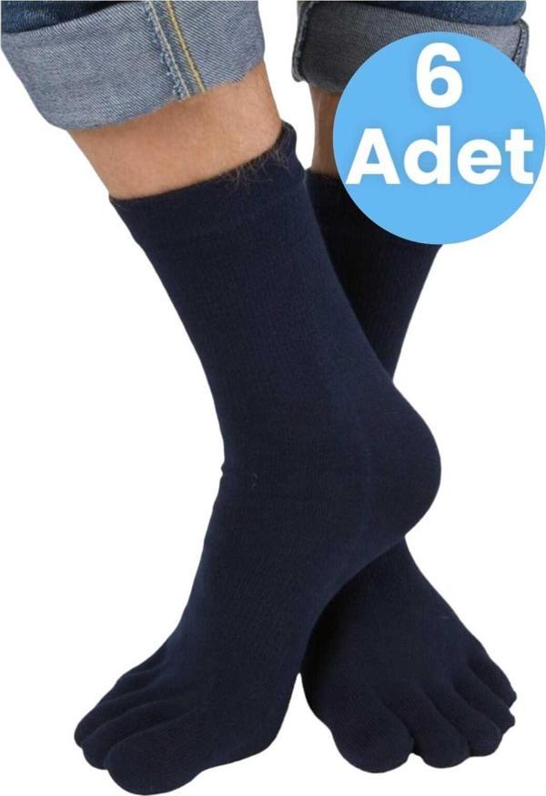 Tezzgelsin Erkek 6'Lı Antibakteriyel Bambu Parmak Çorap 36-44 Numara - Image 1