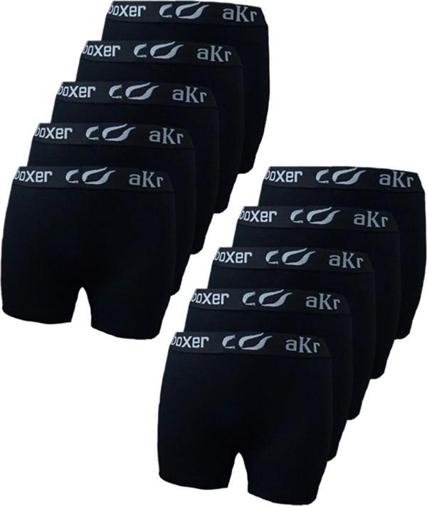 Tezzgelsin Erkek Esnek Likralı Pamuklu Siyah Boxer 10 Adet - Image 1