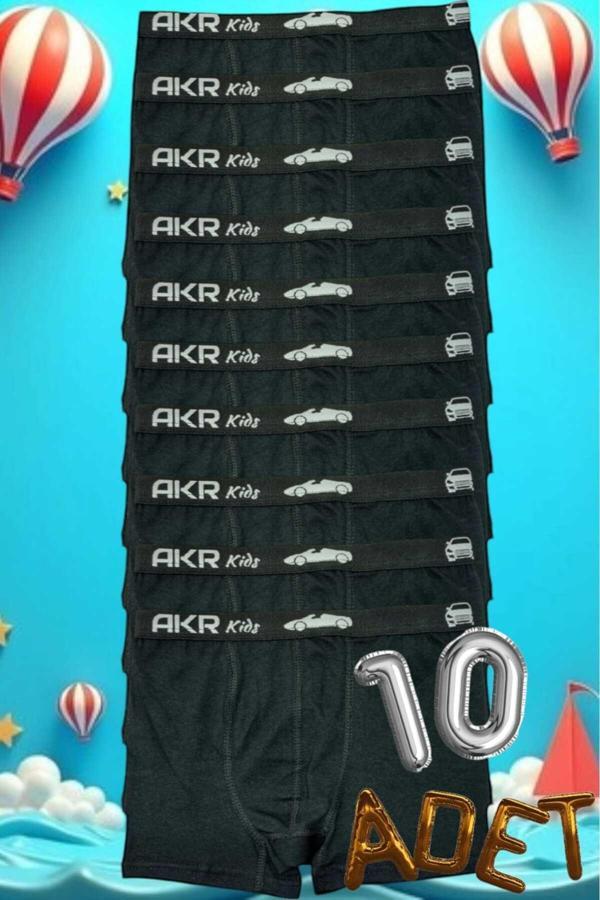 Tezzgelsin Erkek Çocuk Pamuklu Elastan Boxer 10 Lu Paket - Image 1