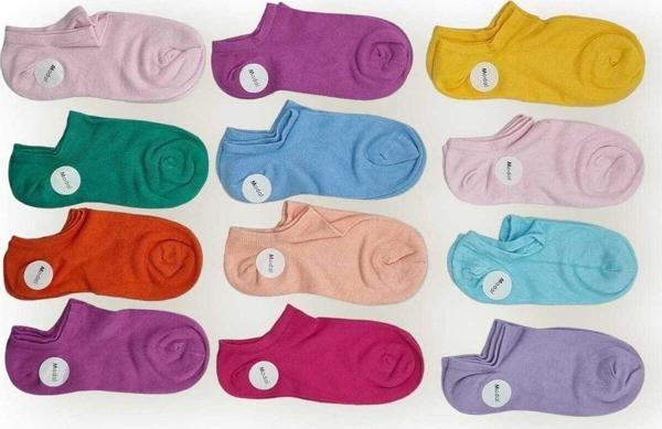 Tezzgelsin Kadın Pastel Renkli 1, Kalite Modal Patik Çorap 12 Adet - Image 1