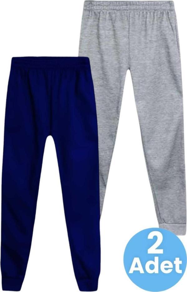 Çocuk Unisex Beli Lastikli Jogger Eşofman Altı 2'Li Set - Image 1