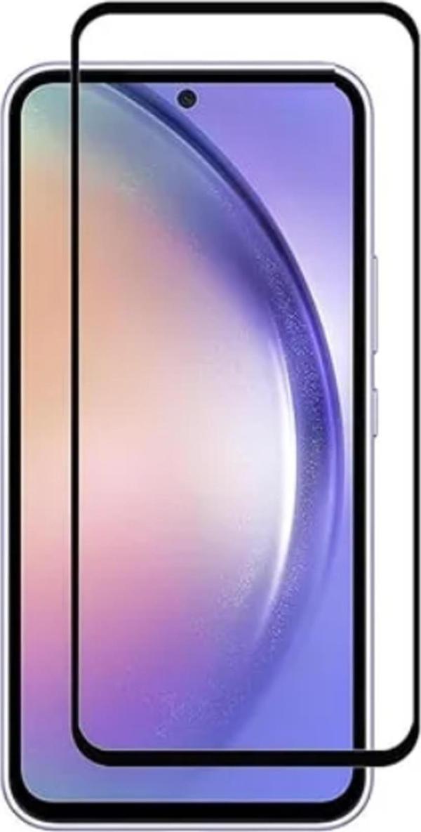 Samsung Galaxy A54 Uyumlu Tam Kaplayan Premium Ekran Koruyucu Cam Anti-Static Özellikli Siyah Çerçeveli - Image 1