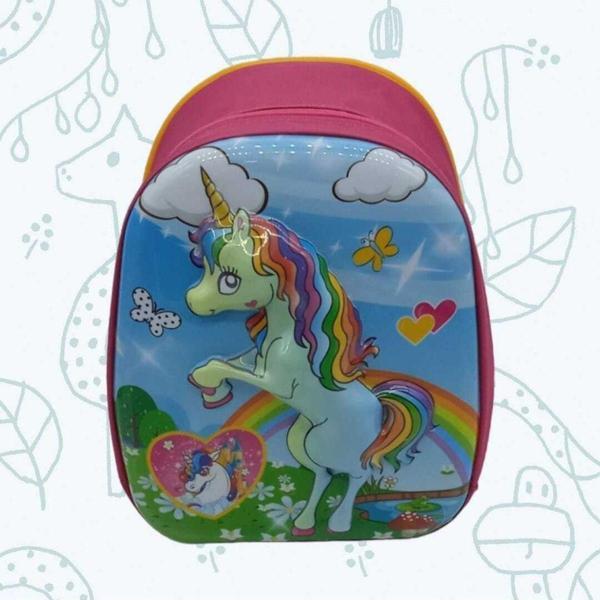 Kız Çocuk Anaokulu 5D Kabartmalı Unicorn Karakterli 3-6 Yaş Okul Sırt Çantası - Image 1