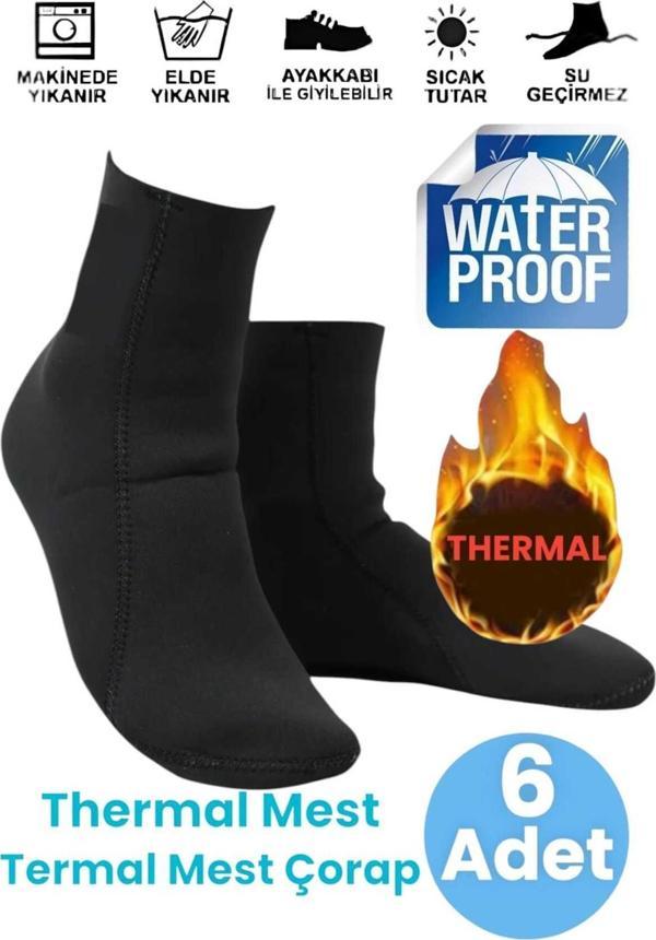 Tezzgelsin 6'Lı  Unisex Su Ve Rüzgar Geçirmez Soğuğa Dayanıklı Termal Mest Termal Çorap - Image 1