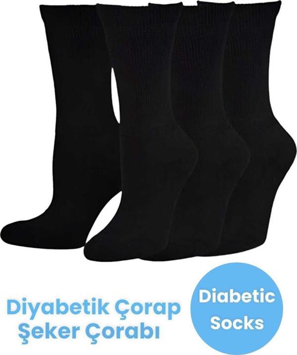 Tezzgelsin Unisex 3'Lü Pamuklu Diyabetik Çorap Şeker Çorabı Diyabet Çorabı Koku Önleyici Çorap - Image 1