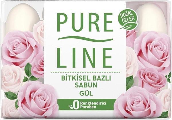 Pure Line Gül Doğal Özler Bitkisel Bazlı Sabun 4 X 70 Gr - Image 1