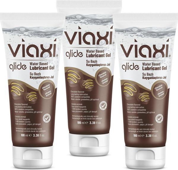 Viaxi Glide Çikolatalı Su Bazlı Kayganlaştırıcı Jel 100 Ml (3 Adet) - Image 1