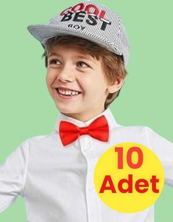 Erkek Çocuk Saten Papyon 10 Adet - Image 1