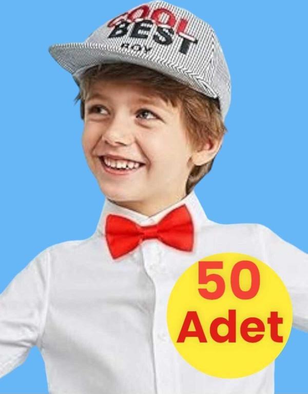 Erkek Çocuk Saten Papyon 50 Adet - Image 1