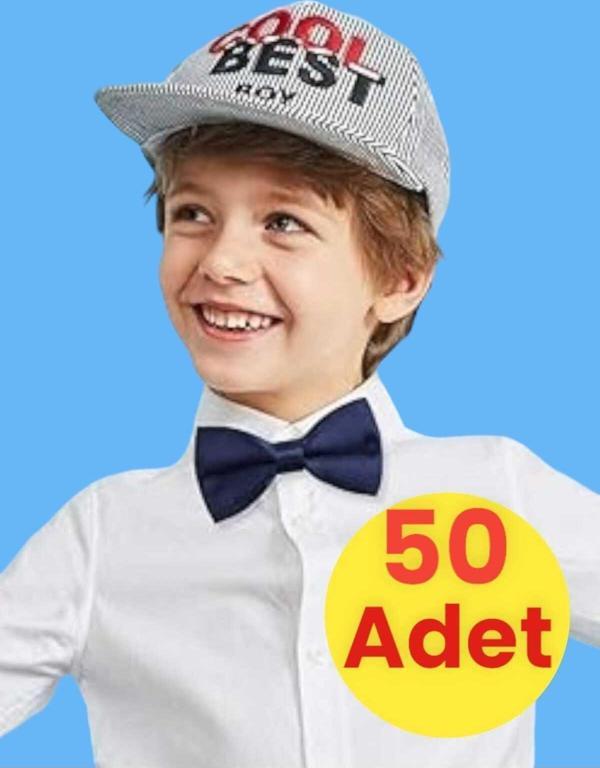 Erkek Çocuk Saten Papyon 50 Adet - Image 1
