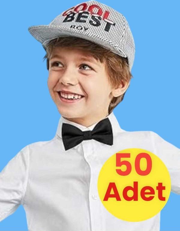 Erkek Çocuk Saten Papyon 50 Adet - Image 1
