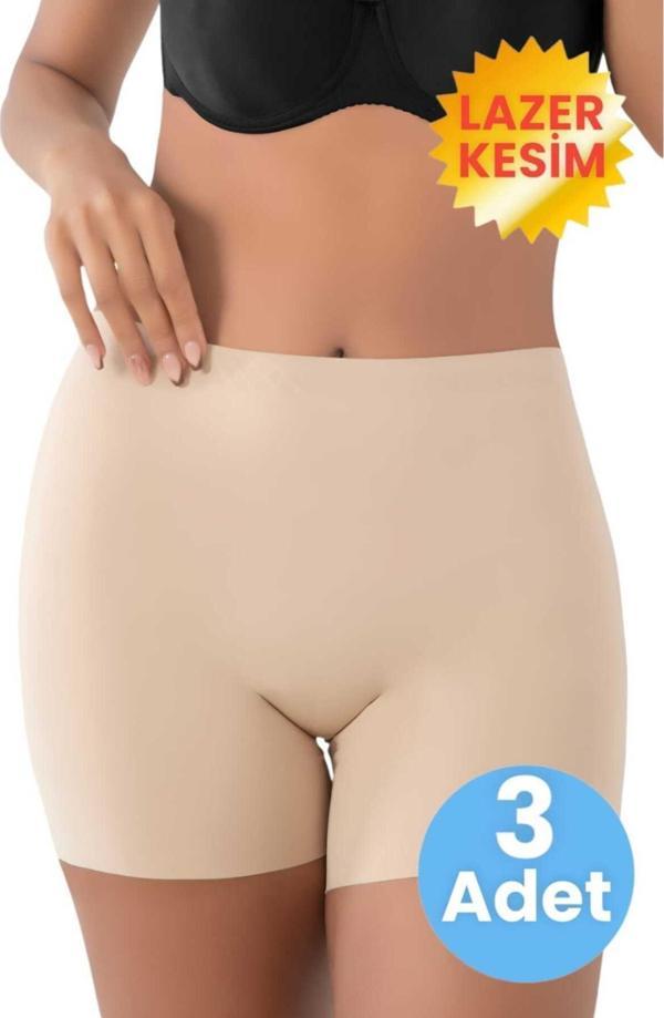 Tezzgelsin Kadın Lazer Kesim İnceltici Ve Toparlayıcı Yüksek Bel Boxer Korse 3'Lü Set - Image 1