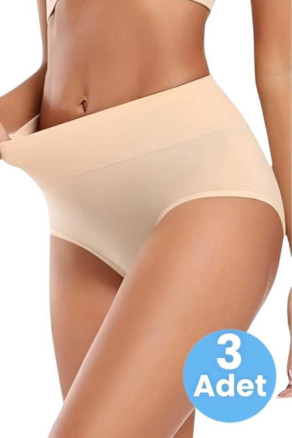Tezzgelsin Kadın Dikişsiz Karın Toparlayıcı Slip Külot Korse 3'Lü Set - Image 1