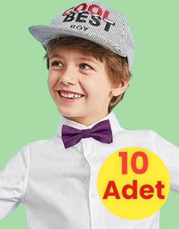 Erkek Çocuk Saten Papyon 10 Adet - Image 1