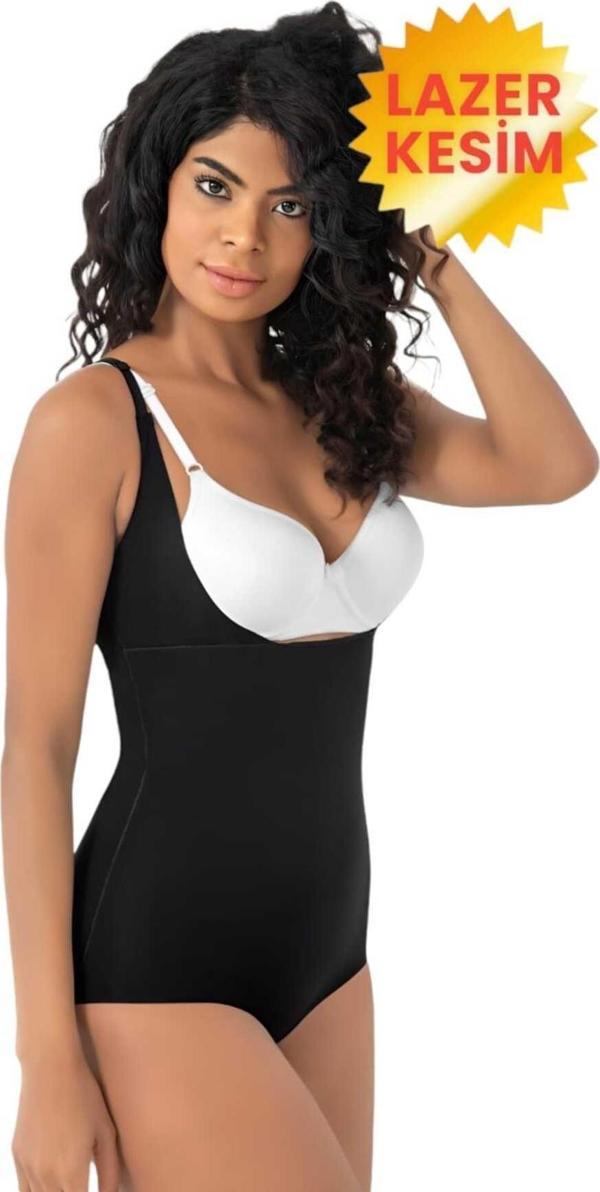 Tezzgelsin Kadın Lazer Kesim İz Yapmaz Göğüs Destekli Askılı Toparlayıcı Body Slip Korse - Image 1